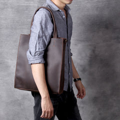 Cool Handmade Leather Mens Tote Bag Cool Messenger Tote Bag Handbag for men