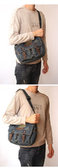 Blue Denim Mens Small Side Bags Denim Small Messenger Bag Vintage Denim Crossbody Bag For Women