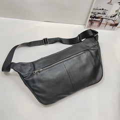 Large Leather Sling Bag for Big Guys - Back View