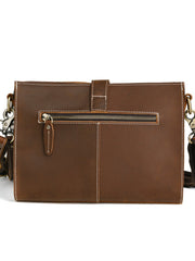 Brown Leather Clutch Pouch Men 