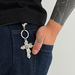 Short Wallet Chain Cross Keychain Cross Keychains 