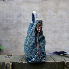 Blue Jean Vertical Tote Bag Denim Tote Handbag Denim Tote Bag Blue Denim Tote Shoulder Bag - Feltify