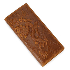 Chinese Dragon Long Wallet Mens Bifold Wallet Dragon Leather Wallet for Men - iwalletsmen