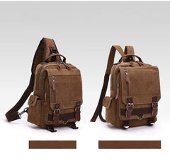 Army Green Sling Bag for Big Man –  Convertible Canvas Large Sling Backpack – Large Canvas Sling Bag for Big Guys