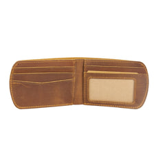 Brown Leather ID Billfold Wallet - iwalletsmen
