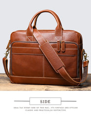 Brown Leather 14 inches Laptop Briefcase