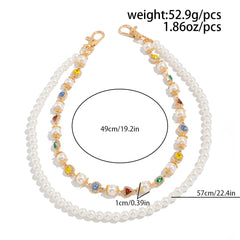 Pearl Double Beaded Wallet Chain Womens Wallet Chain - iChainWallets