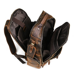Brown Large Leather 15.6 inches Laptop Backpack for Men 24L Huge Backpack - iwalletsmen