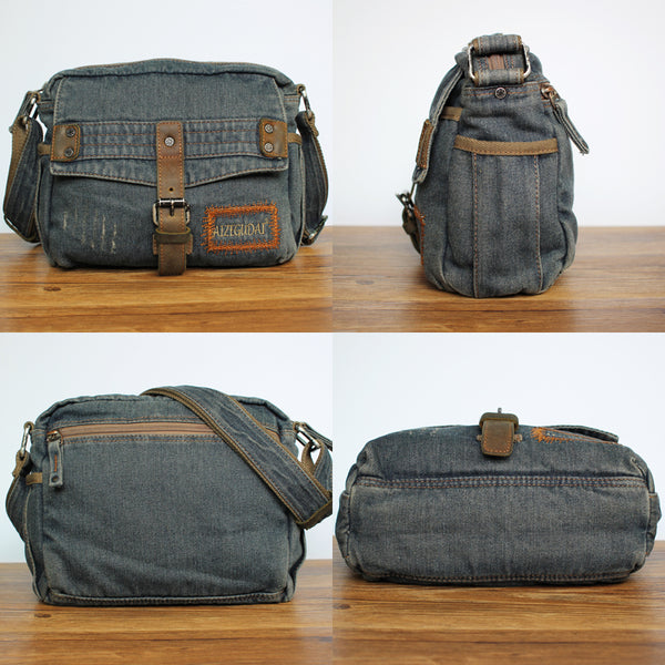 jeans bags​ Blue Denim Small Messenger Bags Denim Small Side Bag Vintage Small Crossbody Bag For Men