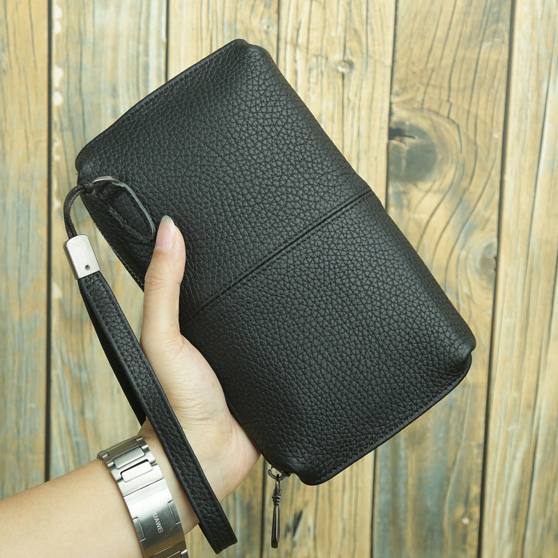 Black Wristlet Clutch Wallet for Men Mens Clutch Leather Wallet - iwalletsmen