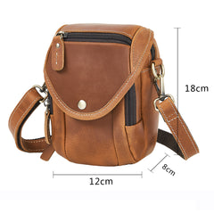 Leather Phone Belt Pouch Brown Mens Belt Pouch Leather Belt Phone Pouch - iwalletsmen