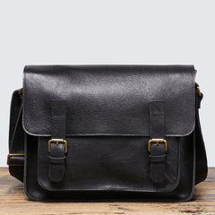 Black Leather Satchels for Men Small Mens Leather Satchel Bag - iwalletsmen