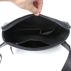 Black Flap Messenger Bag for Men - iwalletsmen