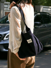 Blue Denim Shoulder Tote Bag