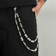 Diamond Double Wallet Chain Ball Wallet Chain Beaded Wallet Chain - iChainWallets