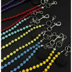 Colorful Beaded Wallet Chain Beaded Pants Chain Lavastone Bead Wallet Chain - iChainWallets