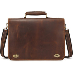 Brown Leather 15 inches Laptop Briefcase 