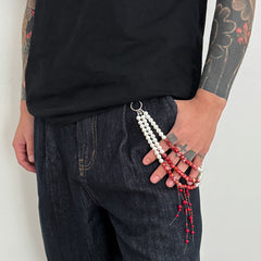 Womens Beaded Wallet Chain Pearl Wallet Chain for Women Triple Wallet Chain - iChainWallets