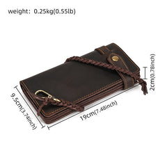 Biker Chain Wallet with Briaded Leather Wallet Chain - iwalletsmen