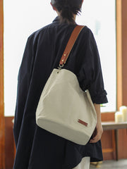 Womens Canvas Tote Bag White Canvas Shoulder Bag Canvas Crossbody Tote Bags for Men