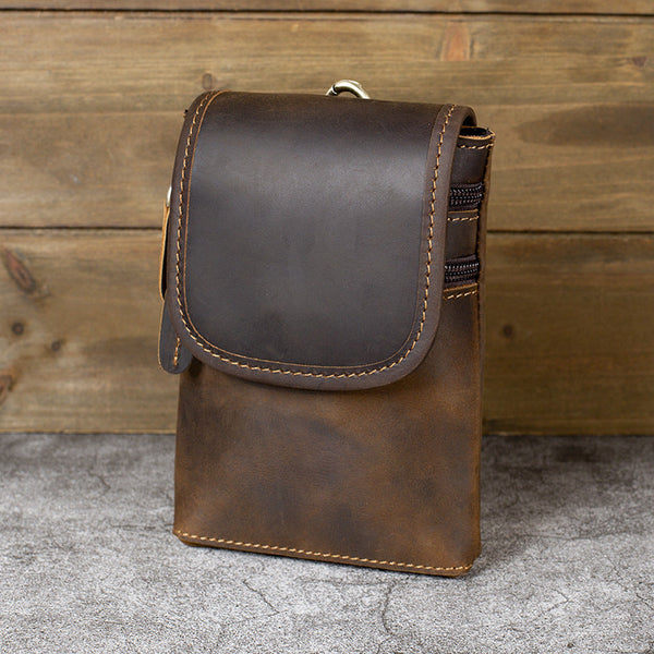 Cell Phone Belt Holster Mens Leather Belt Bag - iwalletsmen