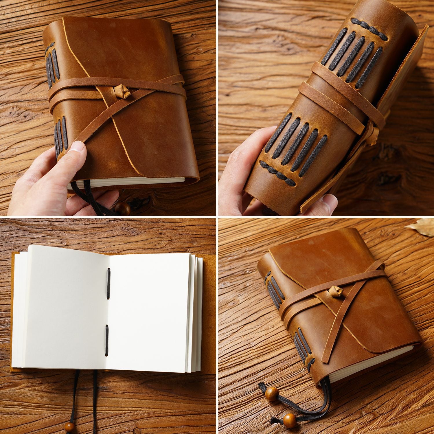 Brown Leather Bound Journal Leather Sketch Journal Soft Leather Journal - iwalletsmen