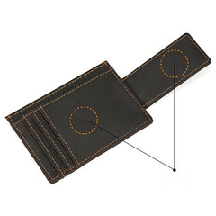 Brown Leather Magnetic Money Clip Wallet Card Holder wallet with Money Clip - iwalletsmen