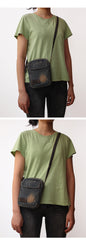 Denim Small Side Bag Mens Denim Vertical Phone Shoulder Bags Vintage Denim Mini Crossbody Bag For Women
