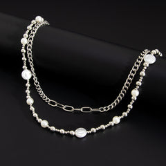 Womens Double Wallet Chain Pearl Wallet Chain Beaded Wallet Chain - iChainWallets