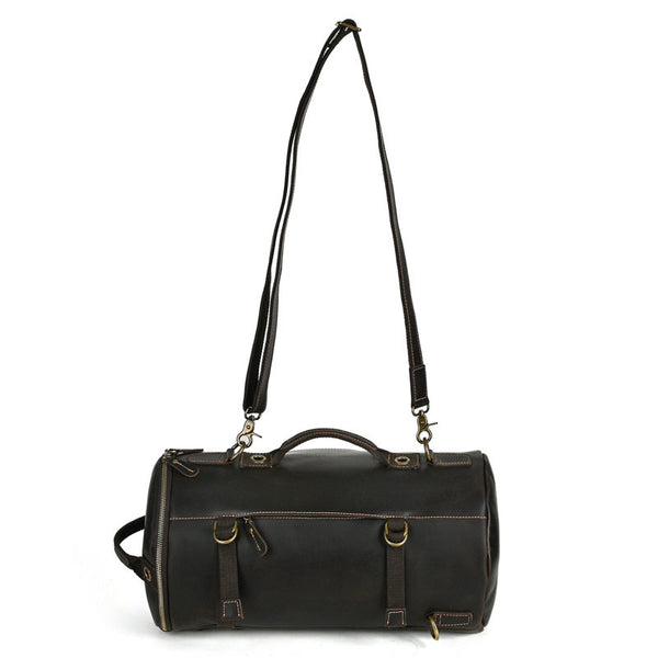 Dark Brown Leather Convertible Backpack 