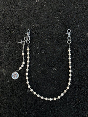 Long Ball Wallet Chains for Women White Ball Wallet Chain Beaded Wallet Chain