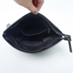 Small Black Leather Shoulder Bag Men Interior