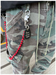 Beaded Wallet Chain Red Lavastone Beaded Pants Chain Bead Wallet Chain - iChainWallets