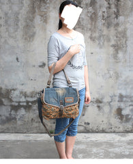 Denim Side Bag Womens Blue Denim Messenger Bags Vintage Denim Shoulder Bag For Women