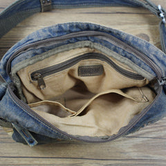 Denim Small Side Bag Mens Blue Denim Messenger Bags Vintage Denim Small Crossbody Bag For Women