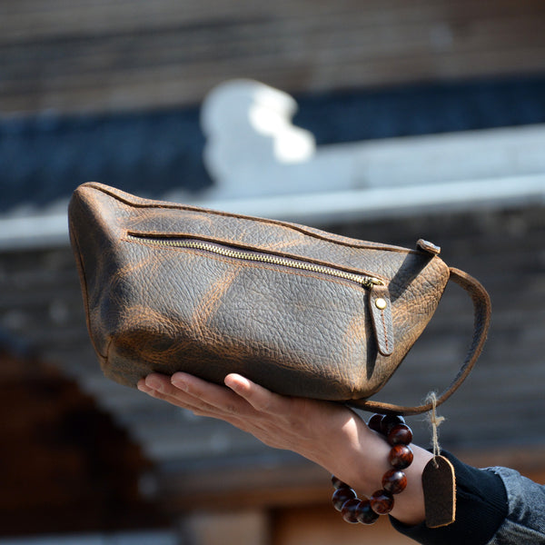 Full Grain Leather Toiletry Bag Vintage Mens Toiletry Bag - iwalletsmen
