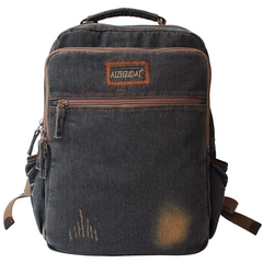 Vintage Denim Blue Mens Backpack School Backpack Blue Denim Laptop Backpack For Men