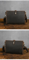 Brown Mens Leather Clutch Bag with Wrist Strap - iwalletsmen