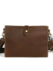 Brown Mens Leather Clutch Bag with Wrist Strap - iwalletsmen