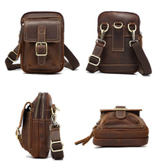 Brown Leather Belts Pouches Small Leather Pouch for Belt Leather Belt Loop Pouch - iwalletsmen