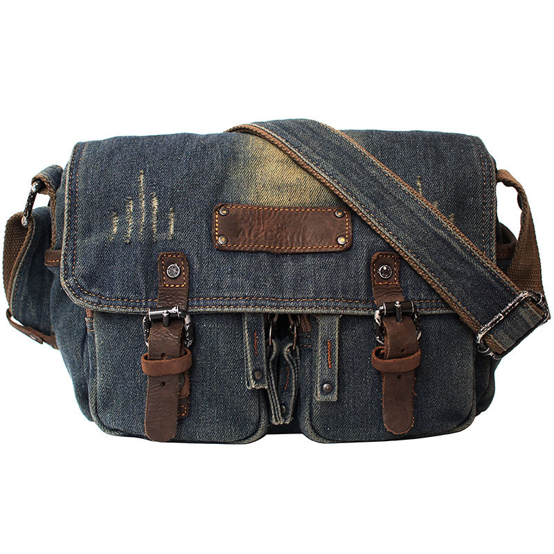 Denim Side Bags Womens Blue Denim Messenger Bag Vintage Denim Shoulder –  iwalletsmen