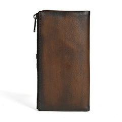 Buckle Mens Wallets That Holds A Lot of Cards Double Zipper Leather Wallet with Buckle for Men - iwalletsmen