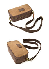 men's travel bag toiletries Mens Waxed Canvas Dopp Kit Convertible Mini Shoulder Bag Canvas Toiletry Bag for Men