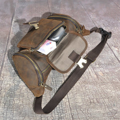 Brown Leather Waist Pack - iwalletsmen
