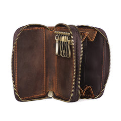 keys and wallet key wallet holder Mens Double Zipper Leather Key Wallet Key Holder Car Key Wallet Key Case Wallet For Men