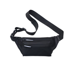 Fashion PU Men's Fanny Pack Trendy Black Waterproof Chest Bag Sport Waist Bag For Men