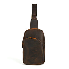 Brown Leather Sling Backpack for Men - iwalletsmen