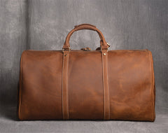 Cool Mens Black Leather Large Weekender Bag Duffle Bag Vintage Large Travel Bag for Men