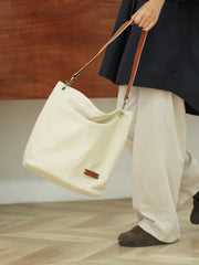 Womens Canvas Tote Bag White Canvas Shoulder Bag Canvas Crossbody Tote Bags for Men