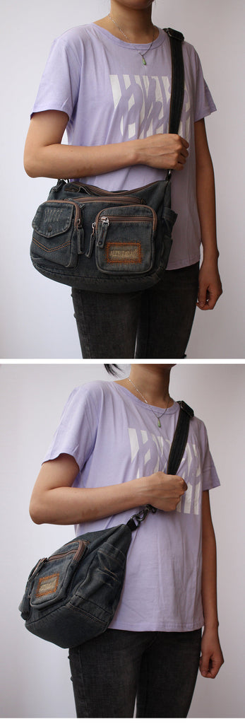 Denim Side Bag Womens Blue Denim Messenger Bags Vintage Denim Shoulder –  iwalletsmen